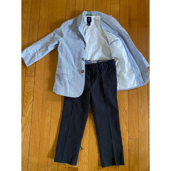 Boys 4/5T Gap Pinstripe Suit Jacket & Crewcuts Pan